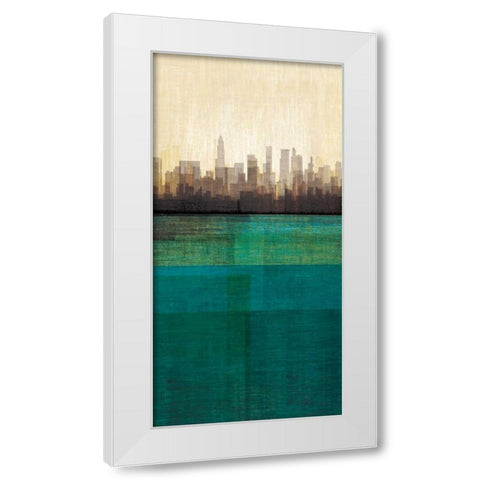 Metropolitan Jewel-Box - Emerald White Modern Wood Framed Art Print by Amori