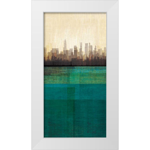 Metropolitan Jewel-Box - Emerald White Modern Wood Framed Art Print by Amori