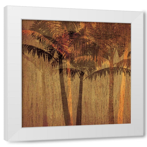 Sunset Palms II White Modern Wood Framed Art Print by Amori