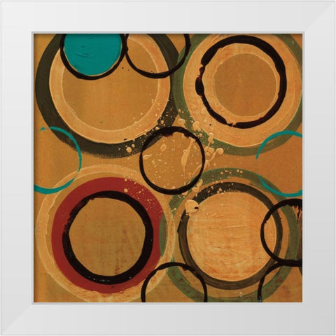 Circle Designs II White Modern Wood Framed Art Print by Bernsen, Leslie