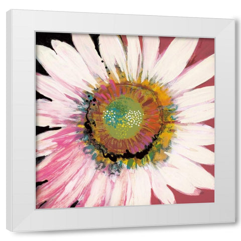 Sunshine Flower I White Modern Wood Framed Art Print by Bernsen, Leslie