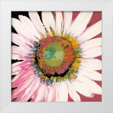 Sunshine Flower I White Modern Wood Framed Art Print by Bernsen, Leslie