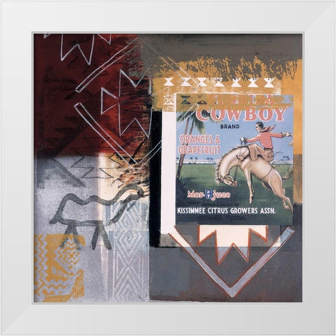 Cowboy White Modern Wood Framed Art Print by Bernsen/Tunick