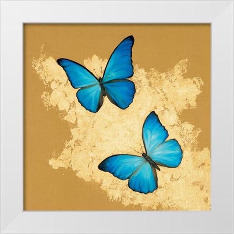 Cerulean Butterfly I White Modern Wood Framed Art Print by Charlotte, Joanna