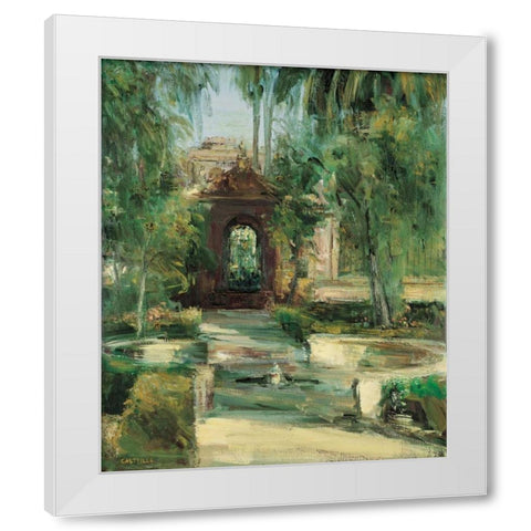 Fuentes y Jardines White Modern Wood Framed Art Print by Castrillo, Jose Luis