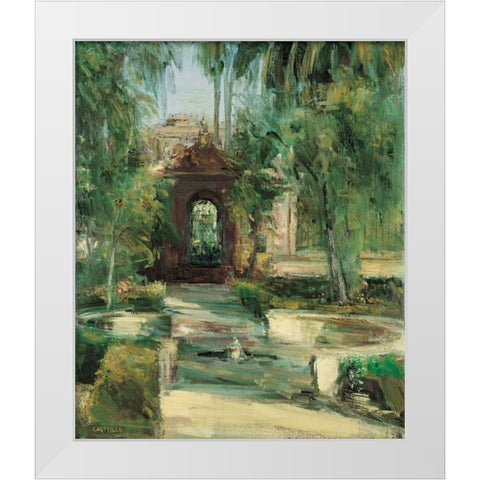 Fuentes y Jardines White Modern Wood Framed Art Print by Castrillo, Jose Luis