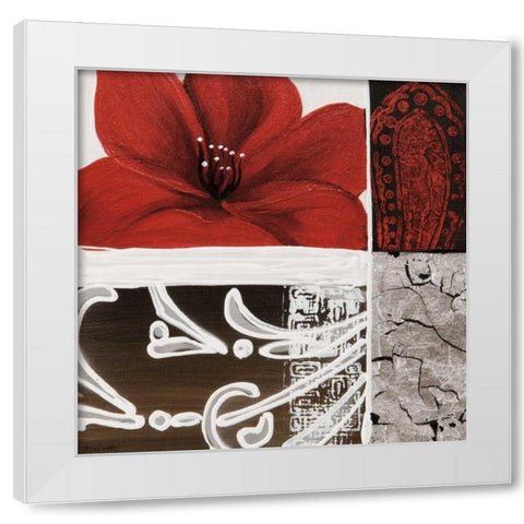 Flora I White Modern Wood Framed Art Print by Copley , Jasmin Zara