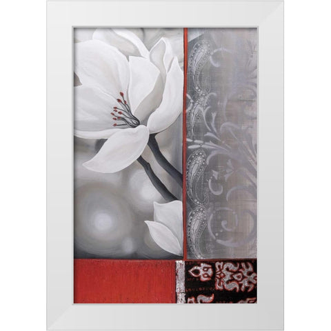 Bohemia Flora White White Modern Wood Framed Art Print by Copley , Jasmin Zara