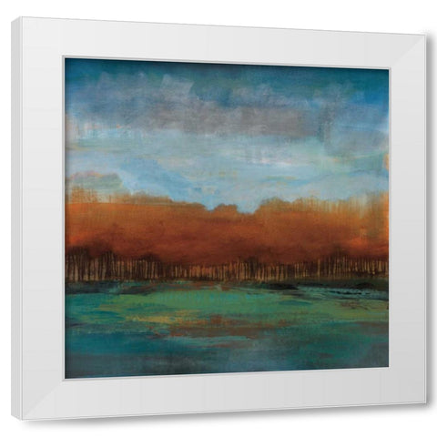 Traveling To The Edge White Modern Wood Framed Art Print by DAiguar, Stacy