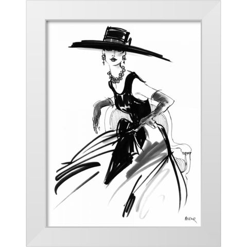 Anabel White Modern Wood Framed Art Print by Shafer-Edwards, Mona