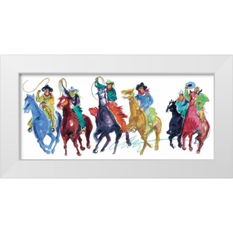 The Gangs All Here White Modern Wood Framed Art Print by Fell, Carrie