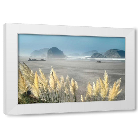 Pampas Beach White Modern Wood Framed Art Print by Frates, Dennis