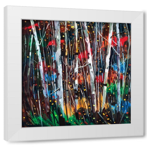Autumn Fireworks White Modern Wood Framed Art Print by Forsythe, Graham