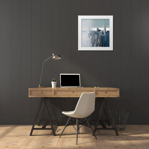 Chrysler and Empire State Buildings White Modern Wood Framed Art Print by Farre, Joan