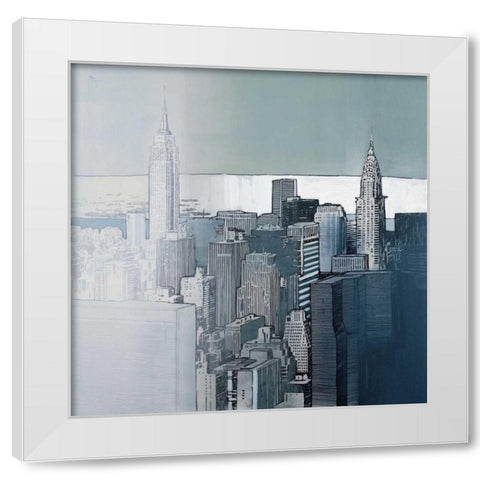 Chrysler and Empire State Buildings White Modern Wood Framed Art Print by Farre, Joan