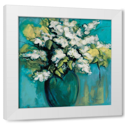 White Lilac Waltz White Modern Wood Framed Art Print by Fournier, Joyce