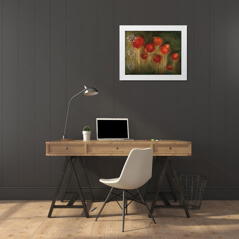 Rose Garden White Modern Wood Framed Art Print by Flynn, Jenn