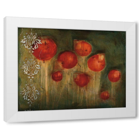 Rose Garden White Modern Wood Framed Art Print by Flynn, Jenn