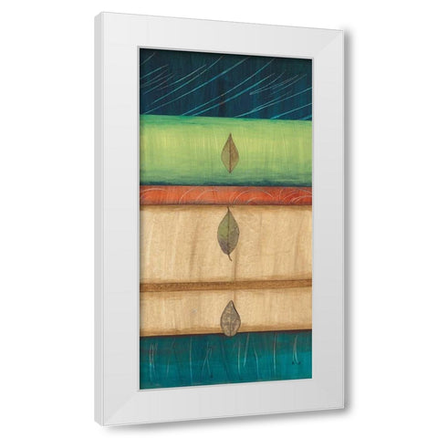 Springing Leaves I White Modern Wood Framed Art Print by Fields, Laurie