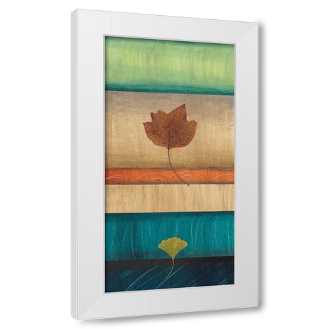 Springing Leaves II White Modern Wood Framed Art Print by Fields, Laurie