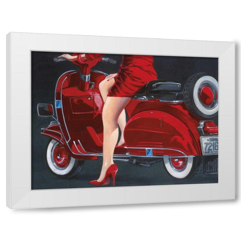 Woman in Red White Modern Wood Framed Art Print by Garigliano, Miguel