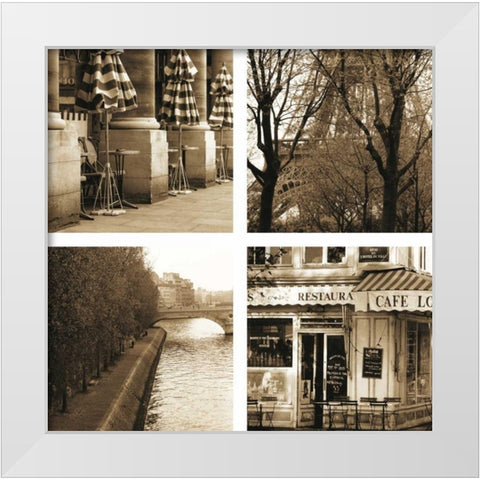 Parisien Moments White Modern Wood Framed Art Print by Gilboa, Marina Drasnin