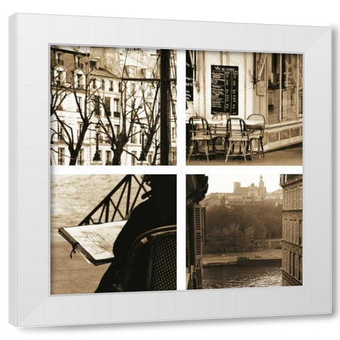 Paris a la Seine White Modern Wood Framed Art Print by Gilboa, Marina Drasnin