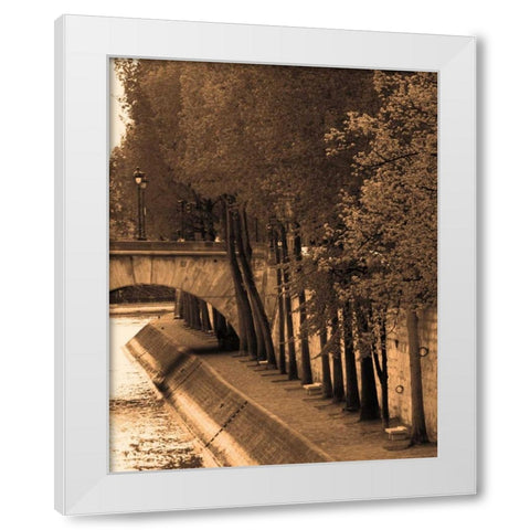 Le Bord de la Seine White Modern Wood Framed Art Print by Gilboa, Marina Drasnin