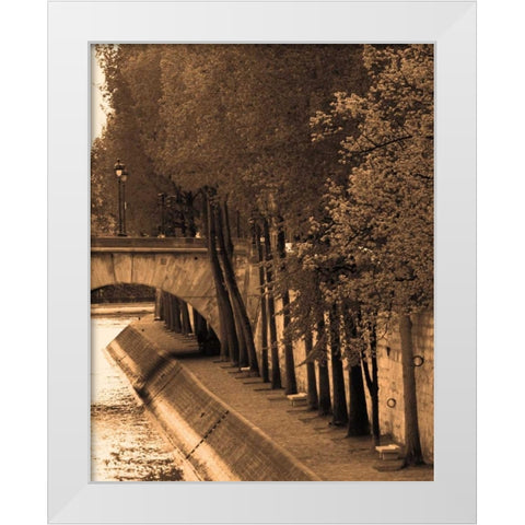Le Bord de la Seine White Modern Wood Framed Art Print by Gilboa, Marina Drasnin