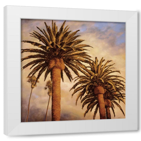 Fog Over Canary Palms White Modern Wood Framed Art Print by Garcia, Rick