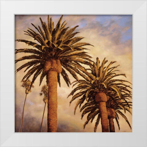 Fog Over Canary Palms White Modern Wood Framed Art Print by Garcia, Rick