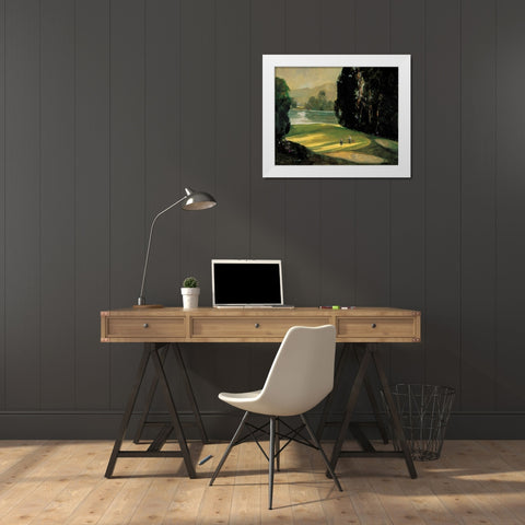 Putt for Par White Modern Wood Framed Art Print by Goerschner, Ted