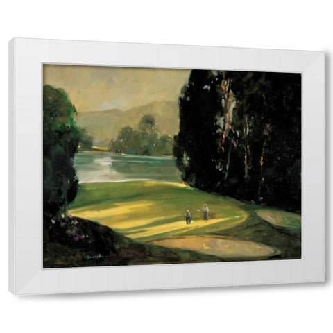 Putt for Par White Modern Wood Framed Art Print by Goerschner, Ted