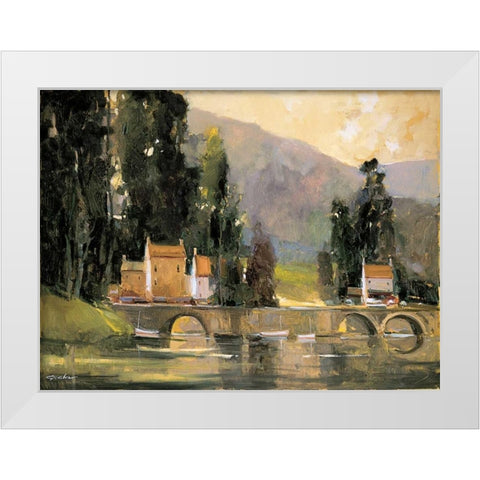 Bridge in the Cottswalds White Modern Wood Framed Art Print by Goerschner, Ted