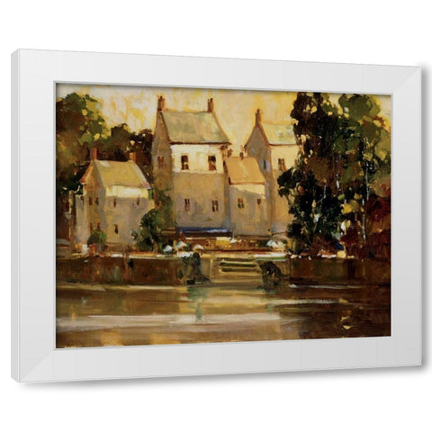 Steps to the Manor White Modern Wood Framed Art Print by Goerschner, Ted