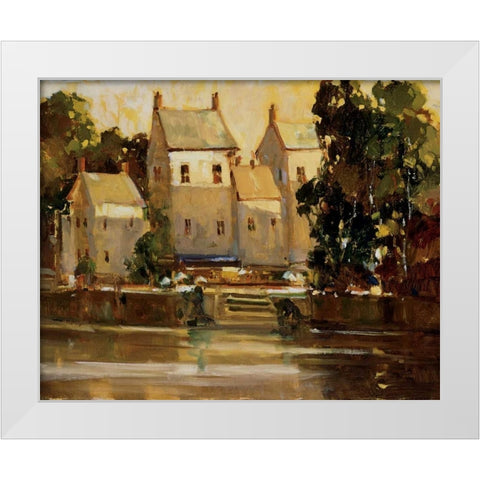 Steps to the Manor White Modern Wood Framed Art Print by Goerschner, Ted