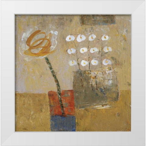 Morning Flower White Modern Wood Framed Art Print by Gojanovic, Zivana