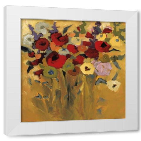 Jewel Bouquet White Modern Wood Framed Art Print by Harwood, Jennifer