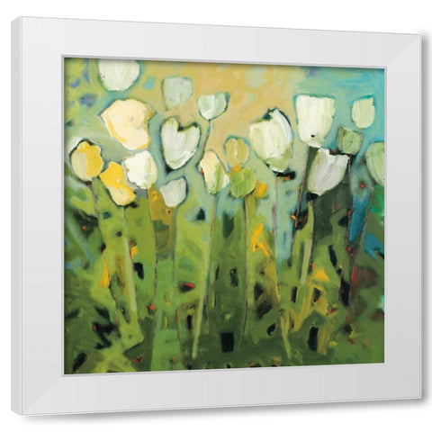 White Tulips I White Modern Wood Framed Art Print by Harwood, Jennifer