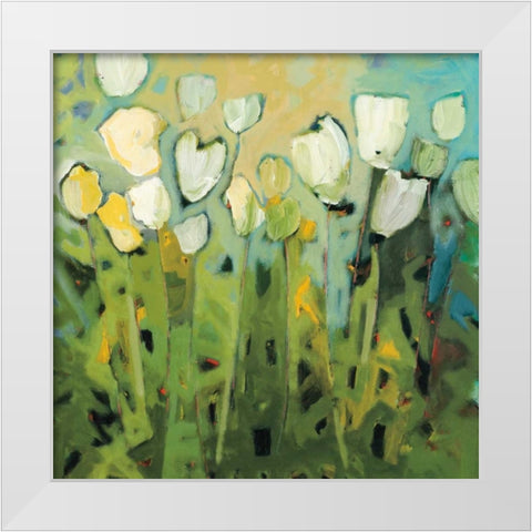 White Tulips I White Modern Wood Framed Art Print by Harwood, Jennifer