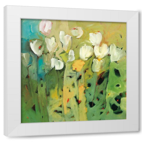 White tulips II White Modern Wood Framed Art Print by Harwood, Jennifer