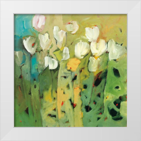 White tulips II White Modern Wood Framed Art Print by Harwood, Jennifer