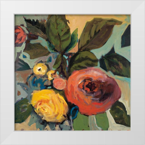 Rose Garden I White Modern Wood Framed Art Print by Harwood, Jennifer
