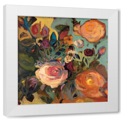 Rose Garden II White Modern Wood Framed Art Print by Harwood, Jennifer