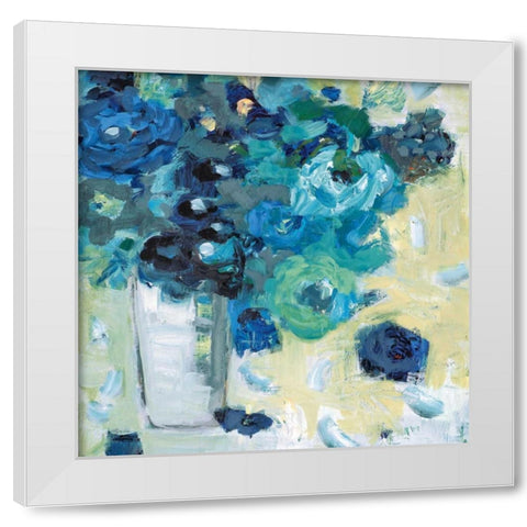 Harmony in Blue White Modern Wood Framed Art Print by Harwood, Jennifer
