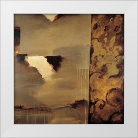 Cascade White Modern Wood Framed Art Print by Jully, Denis