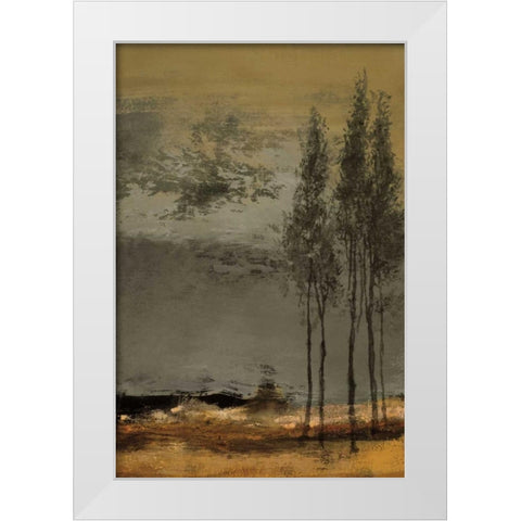 Peupliers White Modern Wood Framed Art Print by Jully, Denis