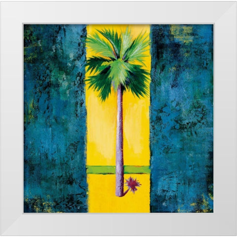 Neon Palm I White Modern Wood Framed Art Print by Jardine, Liz