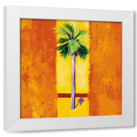 Neon Palm II White Modern Wood Framed Art Print by Jardine, Liz