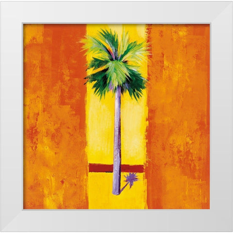 Neon Palm II White Modern Wood Framed Art Print by Jardine, Liz